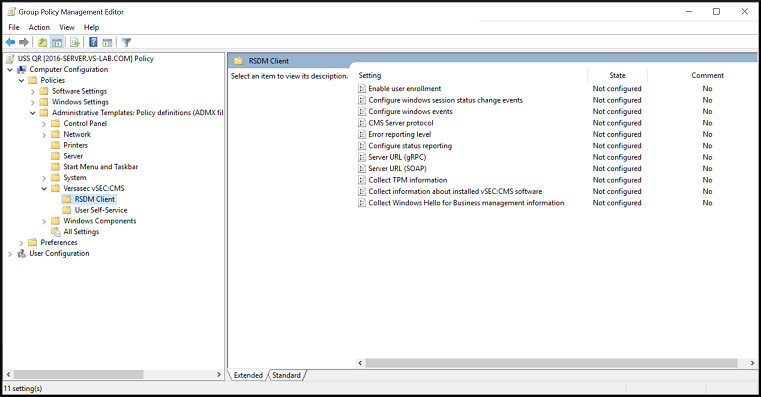 Configure Windows GPO – Versasec