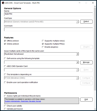 Multiple Pin Support – Versasec